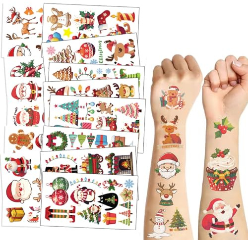 GXGM Regalitos para el calendario de Adviento infantil, 20 estilos de tatuajes luminosos navideños para niños, accesorio para calendario de Adviento DIY, regalos de Navidad y fin de curso.(A)