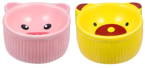 DIKACA 2 pezzi Ciotole in Ceramica per Criceti e Ricci da Resistenti e Facili da Pulire Adatte Piccoli Animali come Cincillà e Porcellini d Mangime e Acqua Igienici per Gabbie