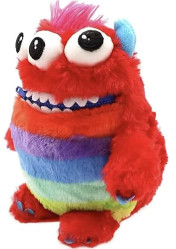 Worry Yummy Monster Plush Soft Toy, Red 'Munch', 28cm, Cuddly Sleep Companion for Kids, Anxiety and Stress Reducing