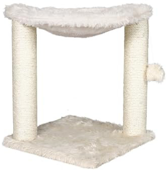 TRIXIE Kratzbaum Baza 50 cm in creme – kleiner & kompakter Katzenbaum mit gemütlicher Liegemulde, komfortabel & stabil – 44541