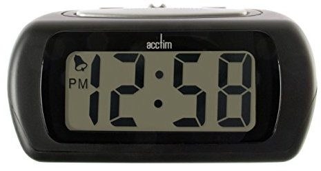 Acctim Auric Digital Alarm Clock Superbrite® Crescendo Alarm Large LCD Display Black