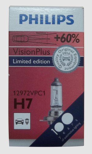 Philips 12972VPC1 55 Watt Scheinwerferlampe H7 Vision Plus +60% Licht PX26d 12 Volt