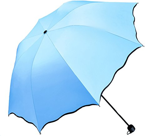 Maibar Paraguas Plegable Antiviento para mujeres Protección UV Mini Compacto paraguas plegables Parasol (Cielo azul)