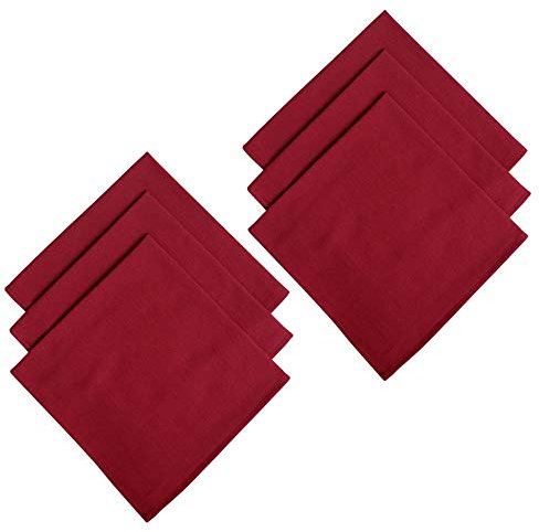 6er Pack Servietten 45cm x 45cm aus 100% Baumwolle in Weinrot