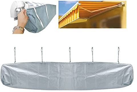 Protecteur De Couverture d'Auvent Anti-Poussière, Housse De Protection Auvent Pare Soleil Sac De Rangement Pour Auvent Protecteur Store De Balcon, Résistant, Pour Terrasse Jar(Size:4.5M,Color:Gris)
