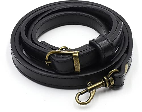 Justerbar axelrem för väskor, PU-läder 105–120 cm väskrem med karbinhake, 1,2 cm bred axelrem, bärrem, nackrem för handväskor för kvinnor män gör-det-själv-tillbehör, svart