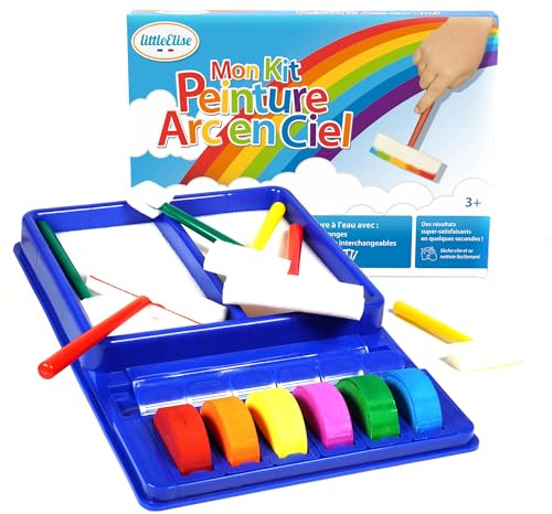 Kit Peinture Enfant 6 Blocs de Gouache et 6 Pinceaux Mousse - Coffret de Peinture Propre et Économique