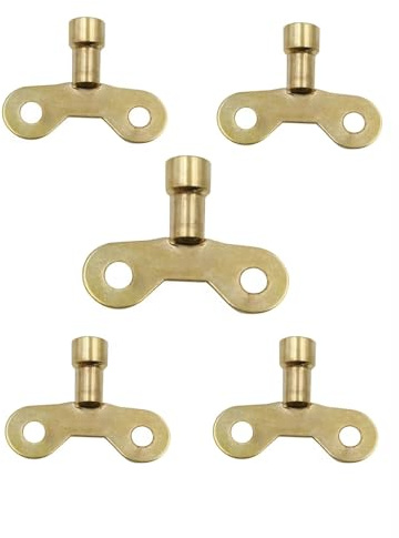 JJLFresheners 5Pcs Gold Radiator Plumbing Bleed Bleeding Key Solid Brass Radiator Plumbing Keys Metal For Venting Air Switch Spool Radiator Keys For Bleeding Old Home Radiator, Wrenches