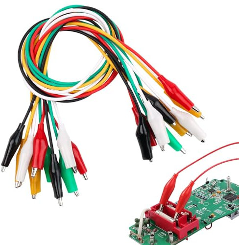 Câbles de Prise de Banane,Cable Clip de Test,Cordon de Test Silicone Flexible,Pinces à Crocodile à Double Extrémité,Crocodile Double Extrémité,Câbles de Mesure avec Pinces Crocodiles