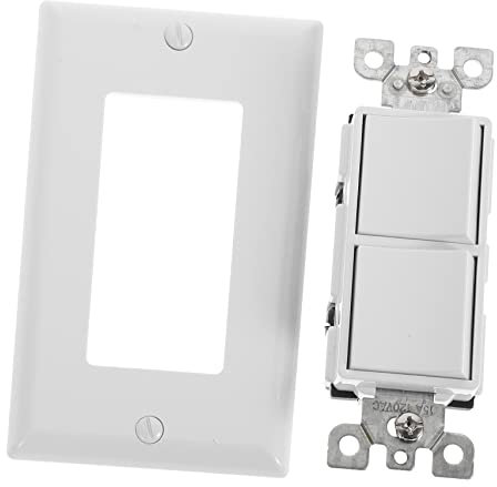 jojofuny Double Rocker Switch Individual Wall Plate for Residential for Commercial Light Rocker Electrical Paddle Light Cover