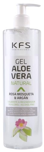 KFS Aloe Vera gel puro naturale con olio di Rosa canina e Argan oil 500 ml. Assorbimento immediato e piacevole consistenza non grassa. Nutre, idrata e rinfresca. Skincare. Doposole. Afersun
