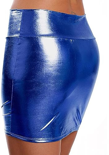 Minikjol dam sexig tajt och kort läderkjol röd kort läder höftkjol sexig konstläderkjol rave outfit karneval A-linje maxi kjol stretch kjolar hög midja festkjol streetwear klubb glänsande kjol, Bu1