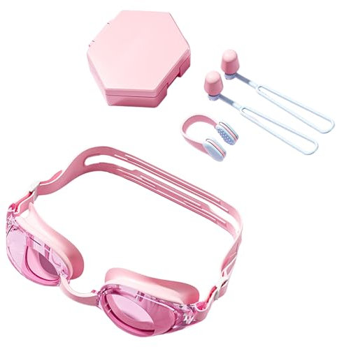 Lunettes de natation anti-buée, lunettes de natation | Large vue anti-rayures protection homme entraînement plongée piscine plage nez clip bouchons d'oreilles ensemble de lunettes