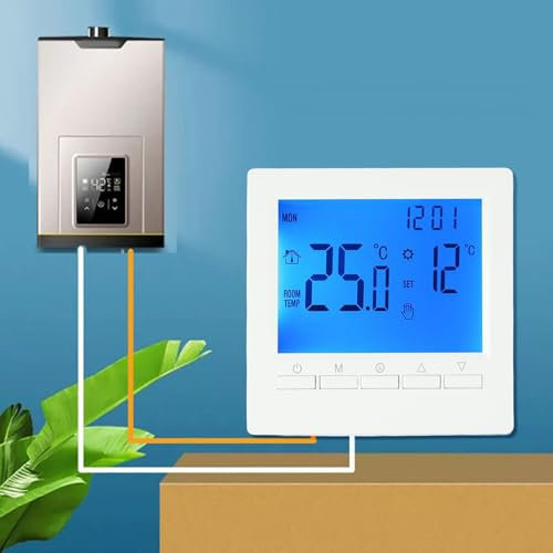 Controlador digital programable de la temperatura ambiente del termostato, dos baterías de 1.5V Termostato programable LCD, para el control eficiente de la calefacción de la habitación