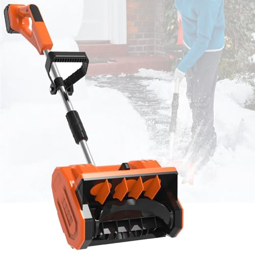 Spazzaneve elettrico, spazzaneve portatile senza fili, include manico ausiliario, batteria e caricabatterie, leggero ed efficiente per una facile rimozione della neve