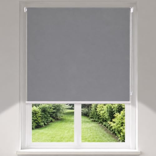 No Drill Blackout Roller Blinds Stick on Easy Fit Self Adhesive Shades | Thermal Insulated, 3-in-1 Install, UV Protection, Child Safe, Renter Friendly,for Bedroom Bathroom Nursery Window Door
