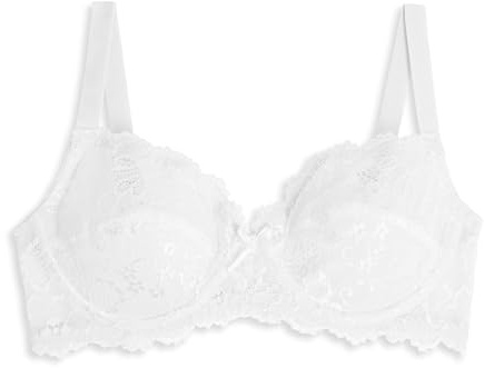Cotonella, Soutien-Gorge à Balconnet Sabrina en Dentelle Extensible avec Armatures - Soutien-Gorge avec Renfort Interne et latéral des Bonnets en Tulle, sans Rembourrage - Art.CD027 | Avec armatures, renforts en tulle et sans rembourrage. Article : CD027