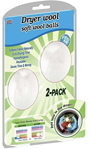 Dryer Wool - Soft Wool Balls- Leave Clothes Soft And Static Free 2 Pack