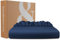 bo&button® Mako Satin Spannbettlaken | Echte Bio Luxusqualität | ALLE GRÖßEN für Matratzen & Boxspringbett Topper | 100% Baumwolle, GOTS & Fairtrade | 200x200 cm, 30 cm Höhe, Navy Blau