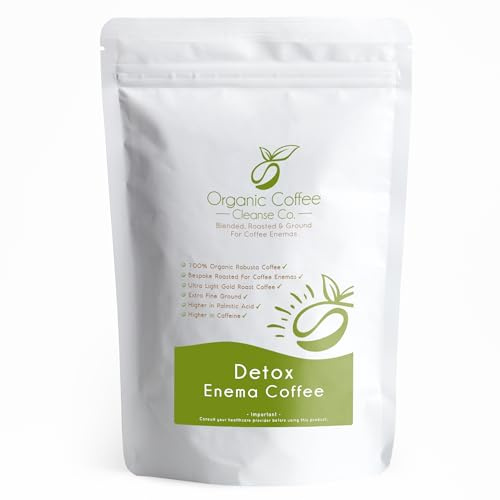 Ground Enema Coffee 227g - Specifically For Coffee Enemas - 100% Robusta & 100% Organic - Ultra Light Gold Roast - Fine Grind