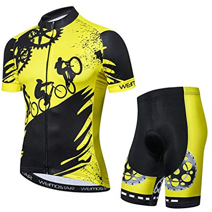 Herren Fahrradkleidung-Set, Motiv: Totenkopf, Fahrradtrikot und Fahrradshorts mit 5D-Gel-Polsterung, reflektierend, schnell trocknend XL CD5112