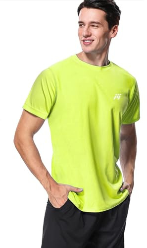 MeetHoo Rash Guard Hombre Camisa Manga Corta Camiseta UV Camisetas Deporte Técnicas Deportiva T-Shirt de Protección Solar UV (UPF) 50+ Poliéster para fútbol Atletismo Correr o Montañismo