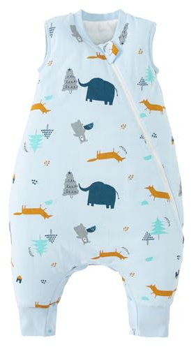 Duomiaomiao Gigoteuse 1.5 Tog à Pied 100% Coton, 1-6 Ans Garçon Fille, Sac de Couchage pour Bébé