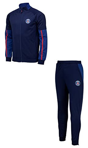 PARIS SAINT GERMAIN Trainingsanzug für Herren - Saison 22/23 - XX-Large (XXL) - Langarm Jacke blau und rot - Jacke und Hose für Fussball Training, 105332