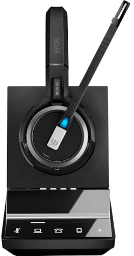 Epos Impact SDW 5066 EU/UK/AUS - Auricular DECT Inalámbrico de Doble Cara para Mayor Concentración y Sonido Superior en Ambientes Profesionales