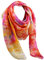 Rubruan Damen Seidentuch Halstuch Seidenschal – Chinesische Luxuriöse 100% Echte Maulbeerseide Naturfaser Handarbeit Färbung Tie-Dye Batik Vierecktuch Kopftuch – 90 x 90 cm (Orange&Gelb)