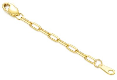 14k Gold Necklace & Bracelet Extender Chain, 1/1.5/2/3/4/5 Durable Removable Gold Extension Chain for Necklace, Anklet, Bracelet (2inch, Style 4-Yellow)