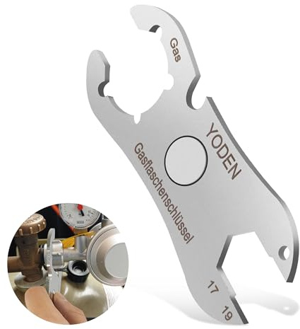 YODEN Gasflaschenschlüssel Edelstahl - Multi Funktion Mit Starkem Magnet und Flaschenöffner - Outdoor Gasregler Schlüssel