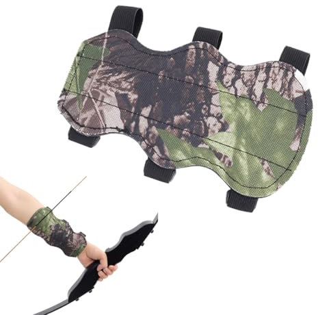 UENXRXE 1 Stück Traditioneller Armschutz Kurz, Einstellbar Armschutz Bogenschießen, Zubehör Für Bogenschießen Unterarmschutz,Bogensport Für Kinder, Jugendliche, Erwachsene, Anfänger(Tarnfarbe)