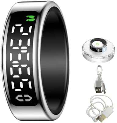 HGTRH Smart hälsoövervakningsring, IP68 Smart Ring för Kvinnor Män en Mängd Olika Sportlägen Sömnanalys Hjärtfrekvensmätare Silver 11#
