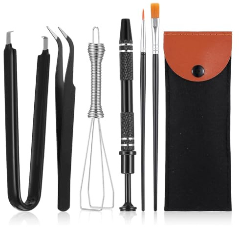 Tacdas Kit de Herramientas para Extraer Teclados, Extractor de Teclas, Extractor de Interruptores, Lápiz Lubricante, Cepillo de Limpieza, Pinza de Cuatro Mordazas y Extractor de Teclas.