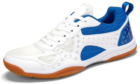JiuQing Chaussures de Badminton Hommes Chaussures Pickleball Tennis Table | Chaussures Sport Salle Légères Respirantes Femmes, Maintien Cheville Semelle Caoutchouc Mesh Pour Tennis Sports Raquette