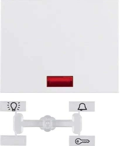 Hager K1 – Taste mit Linse für Schalter Weiß Polar