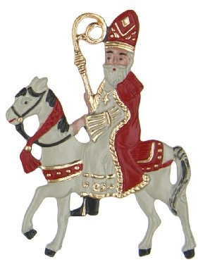 Zinnfigur Nikolaus auf Pferd