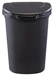 Rubbermaid Touch-Top Lid Trash Can for Home, Kitchen, and Bathroom Garbage, 13 Gallon, Black, 13-Gallon