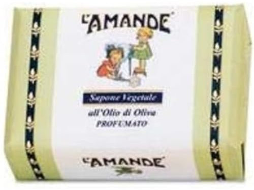 L'AMANDE - Sapone Mani Vegetale Neutro Delicato per Pelli Sensibili, Extra Puro Nutriente ad Azione Emolliente e Senza Alicali Liberi, Detergente Idratante Profumato all'Olio di Oliva 200 gr