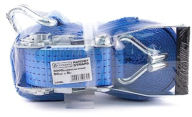 Heavy Duty Ratchet Tie Down Strap 8m x 50mm 5000kg Load Break Strength PES Webbing