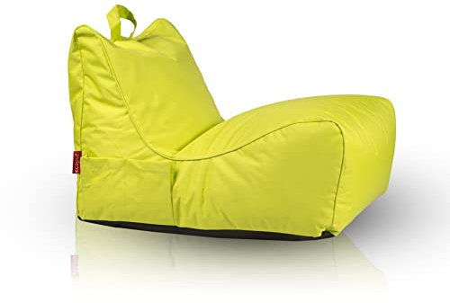 Ecopuf - Flavio Polyesterpuff - Sittpuff med förvaringsficka och handtag - Sittpuff fåtölj med handtag - polystyrenfyllning - 80x60x60cm - XL - Grön Nc1