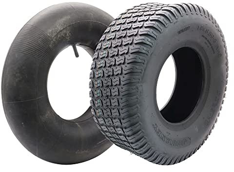 SECURA pneu incl. Chambre à air 18x6.50-8 compatible avec de divers tondeuse autoportée