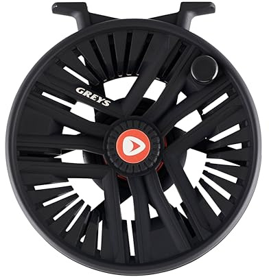 Greys Fin Fly Fishing Reel | Large Arbor Fly Reel | Freshwater Fishing | Disc Drag Di-Cast Aluminium | Smooth Retrieve With Left To Right Conversion | Supplied With Protective Reel Pouch | 5/6