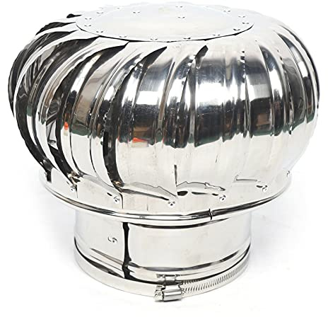 Schornsteinaufsatz Lüftungsaufsatz Edelstahl Drehbarer Kugelaufsatz 160 mm Turbo Kaminaufsatz für Industrieanlagen, Bauernhöfe, Wohnzimmerkamine