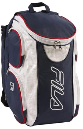 Fila Ultimate Tennis Backpack with Shoe Pocket, Navy/White/Red
