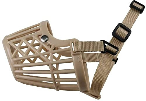 CABLEPELADO Bozal para Perro | Bozal de Canasta para Perros | Evitar Morder | Bozal De Canasta | Ajustable | Ajustable | Medida Circunferencia del hocico: 5.5 cm | Beige | Talla M