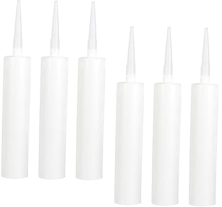 HOMSFOU 6St leere Plastikflasche Silikon-Dichtung Wurstkartuschenpistole Silikonentferner Fliese Glasleim leere Tube Dichtungsrohre Universal- Werkzeug Leere Dose Schlauch Klebeband Weiß