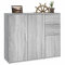 Homgoday Aparador de cocina gris Sonoma, mueble de almacenamiento con estantes para ahorrar espacio, mueble de almacenamiento para salón, dormitorio, oficina, 91 x 29,5 x 75 cm, de madera multicapa
