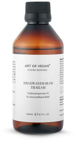 Dhanwantharam Thailam 200ML - Aceite Ayurvédico Tradicional para Masajes Relajantes, Cuidado de Músculos y Articulaciones, Tratamiento Natural Ayurveda para el Bienestar Corporal